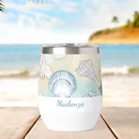 Summer Beach Seashells Personalized Thermal Wine Tumbler