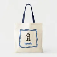 Tote Bag - Cat Letter I with Name in Frame