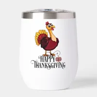 Cute Thanksgiving Turkey Thermal Wine Tumbler