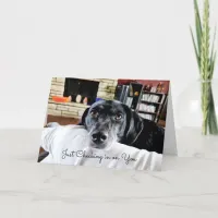 Checking in on You | Cute Dog Personalized  Card