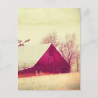 Winter Barn Postcard