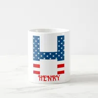 4th Of July Monogram Personalized Coffee Mug