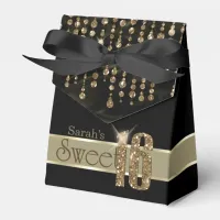 Satin Jewel Sweet Sixteen Black Gold ID260 Favor Boxes