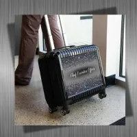 Monogrammed Name Black Glitter on Charcoal | Luggage