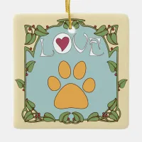 Paw Art Nouveau Ceramic Ornament