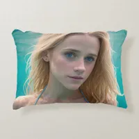 Blonde in a Bikini Underwater Accent Pillow