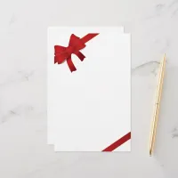 Red Bows Christmas Stationery