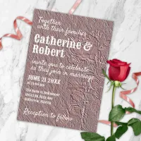 Elegant Vintage Embossed Rose Gold Foil Wedding  Invitation