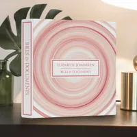 Stylish Rose Gold Color Gradient Spiral Watercolor 3 Ring Binder