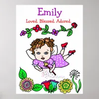 Personalized Loved, Blessed and Adored Fairy Poster