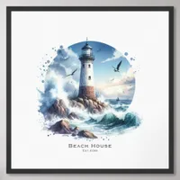 Downloadable Seascape Lighthouse Coastal Art  Framed Art