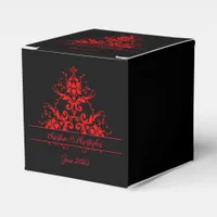 Romantic, Elegant Vintage Red Damask  Favor Boxes