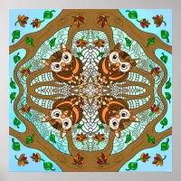 Hand Drawn Owl Mandala Artwork Poster