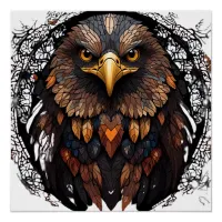 Mosaic Eagle Portrait  Poster