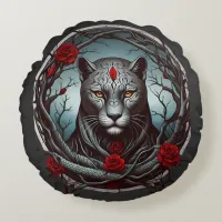 Mystic Panther or Enchanted Beast Round Pillow