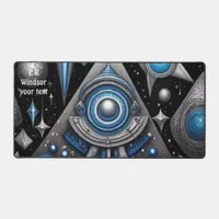 Ancient symbols in vibrant Abstract Design Desk Mat