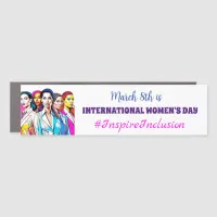 March 9th is International Women's Day  Car Magnet
