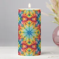 Tie Dye Spiral in Aqua Pillar Candle 