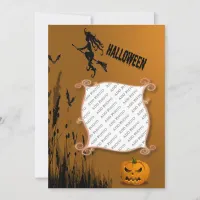 Photo Frame, Witch, Jack o' Lantern Invitation