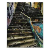 Urban Art on Stairs Abandoned Building Photo Print