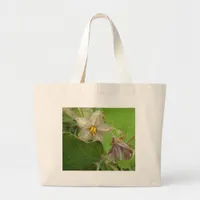 Eggplant Flowers Large Tote Bag