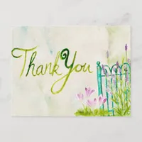 Lavender Watercolor Thank You Postcard