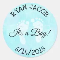 Its a Boy Footprints Baby Shower Stickers