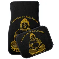 Golden Buddha Statue Meditating in Peaceful Pose Car Floor Mat