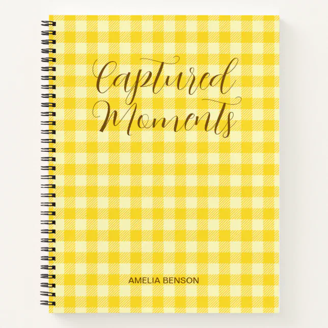Sun Yellow Plaids, Tartan, Buffalo Checks Pattern Notebook