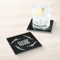 Poetic Born Under a Wolf Moon Claws Glass Coaster