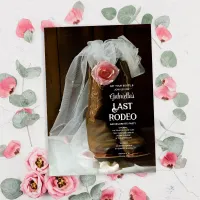 Rose Boots Last Rodeo Western Bachelorette Party Invitation