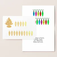 Merry Christmas Lights Font, Tree, Verse, ZAtoZ Foil Card