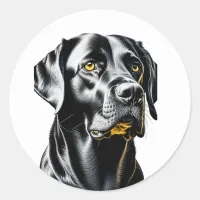 Black Lab | Dog Lovers Classic Round Sticker