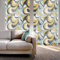 60s 70s Vibe Retro Swirls Abstract Pat#3 ID1069 Sheer Curtains