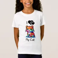 I Love My Cat | Pixel Art  T-Shirt