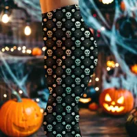 Halloween Skulls and Flowers Pattern Leggings