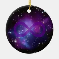 Purple Space Image Ceramic Ornament