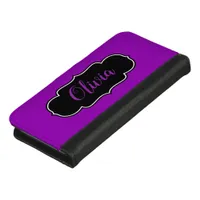 Vibrant, Bold Fuchsia Purple Personalized iPhone 8/7 Wallet Case