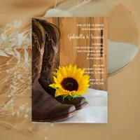 Country Sunflower Western Engagement Barn Party Invitation