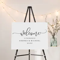 Wedding Welcome Sign Poster Bounce Calligraphy