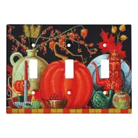 Autumn Festive Antique Painting Pumpkin Decoration Light Switch Cover