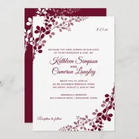 Baby's Breath or Vines Wedding Invites | Marsala