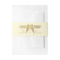 Art Deco Butterfly Monogram Golden Wedding Invitation Belly Band