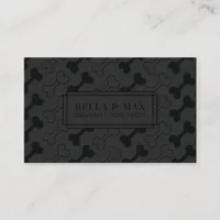 Contemporary Black on Black Dog Bone Pattern Business Card