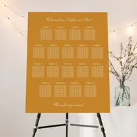 Golden Orange 18 Table Seating Chart Foam Board