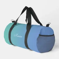 Light Teal to Cornflower Blue Gradient Duffle Bag