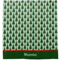 Simple Retro Christmas Tree with Bottom Border Shower Curtain