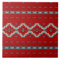 Southwest Mesas Red & Turquoise Ceramic Tile