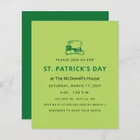 Budget Simple St Patricks Day Invitation