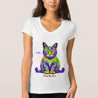 Purrfectly Sane Whimsical Psychedelic Cat T-Shirt